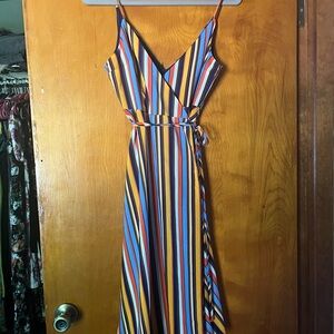 Forever 21 Blue and Yellow Midi Sundress